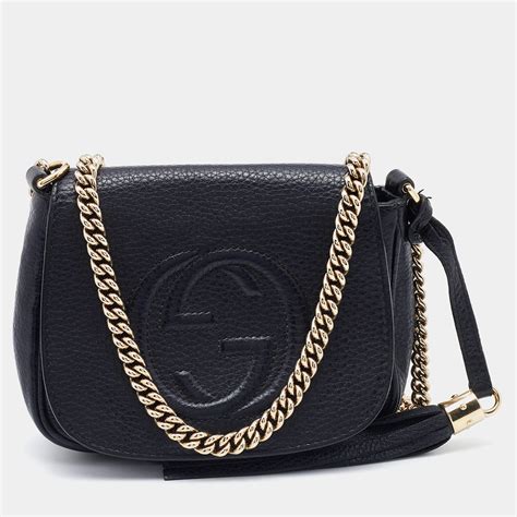 gucci soho leather chain crossbody bag|Gucci soho flap crossbody bag.